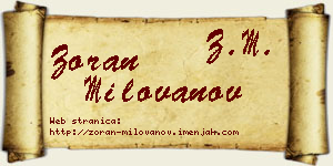 Zoran Milovanov vizit kartica